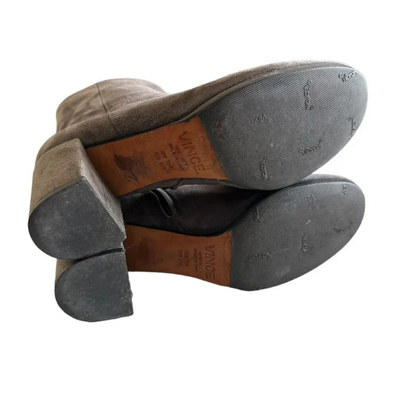 Vince Blakely Suede Block Heel Booties‎ Gray Women's 7.5 Side Zip 2.5" Heel - Picture 9 of 9